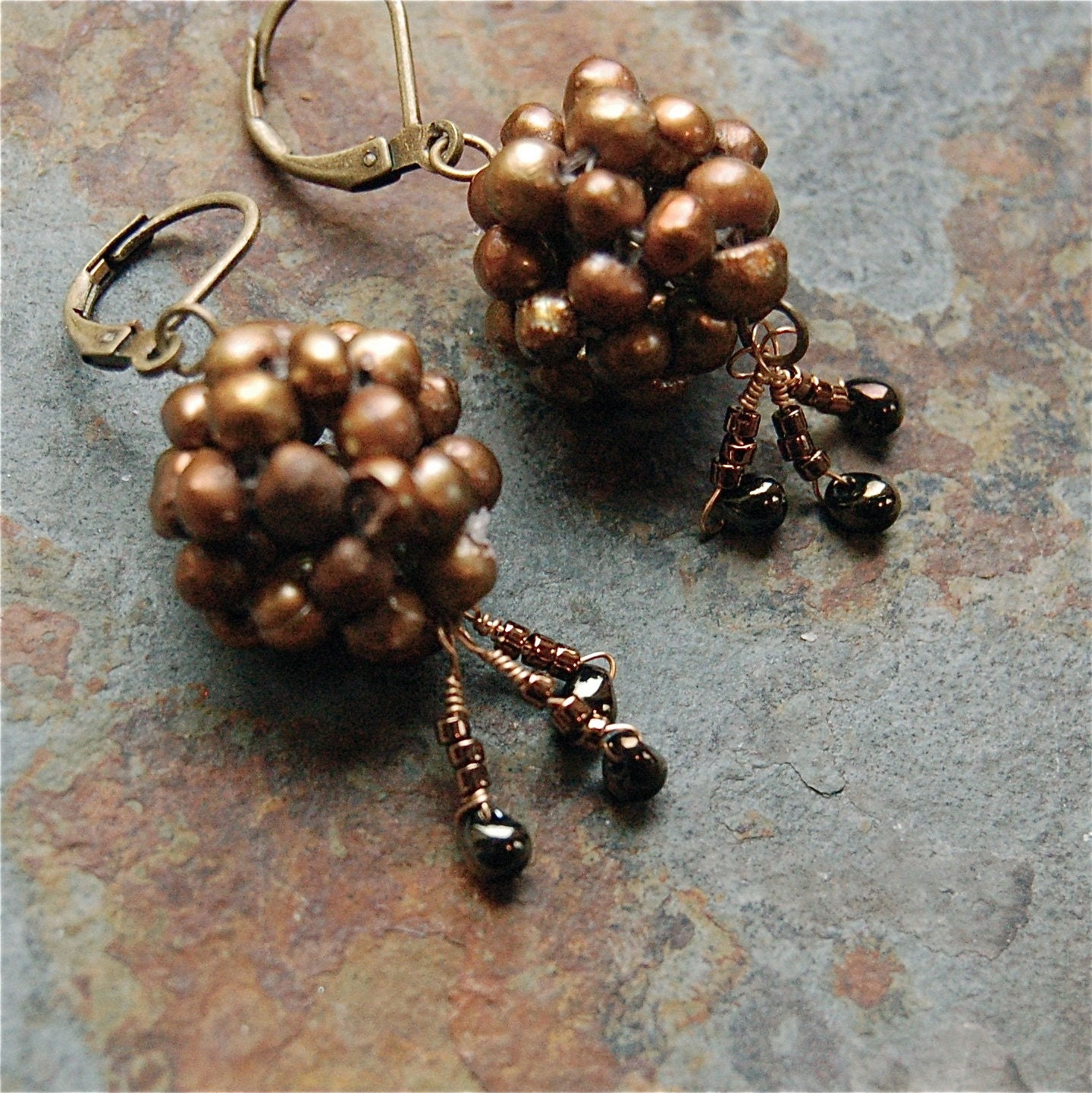 Brown Pearl Globe earrings