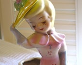 Vintage Lady with a Hat Planter