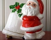 Vintage Santa Planter with Big Bell