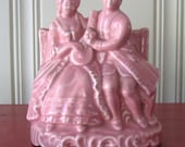 Vintage Pink Romantic couple Planter