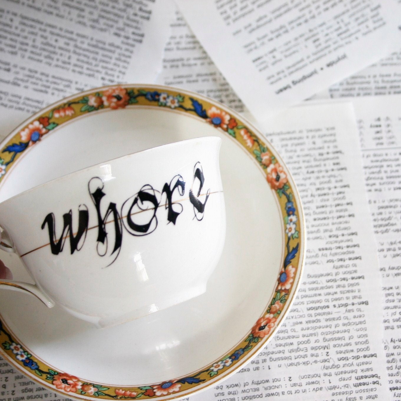 Whore teacup and saucer in Johnson Bros England