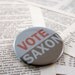 Vote Saxon Dr Who Themed Pinback Button