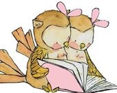 Book Buddies Pinkie 8X10 Children's Art Print