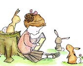 Children's Art -- Story Girl (A) 11X14 -- Art Print