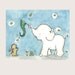 Catch A Falling Star Elephant and Bunny 8x10 Children's Art Print