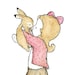 Bunny Kiss 8X10 Nursery Art Print for Baby and Children