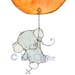 Nursery Art Print for Baby and Children 5x7 Flying High in an Orange Creamsicle Balloon