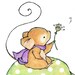 Wishing Mouse Lavender Children's Art Print 8x10 Nursery Decor
