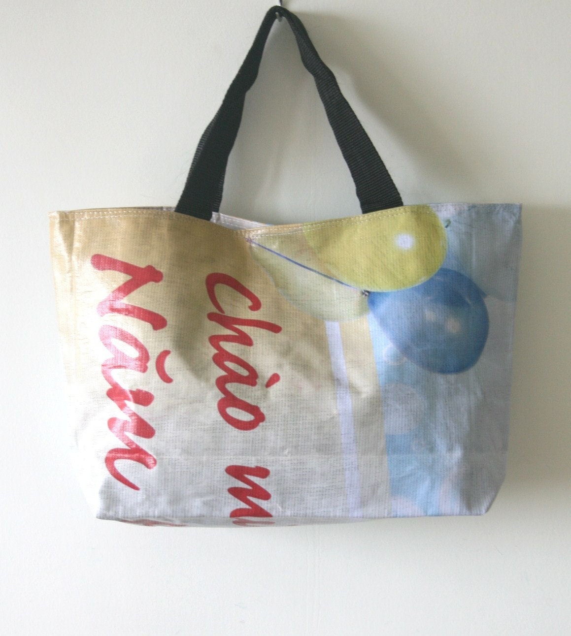 SALE ITEM - Recycled Vinyl Banner Daiper -Market - Beach - Laptop Tote
