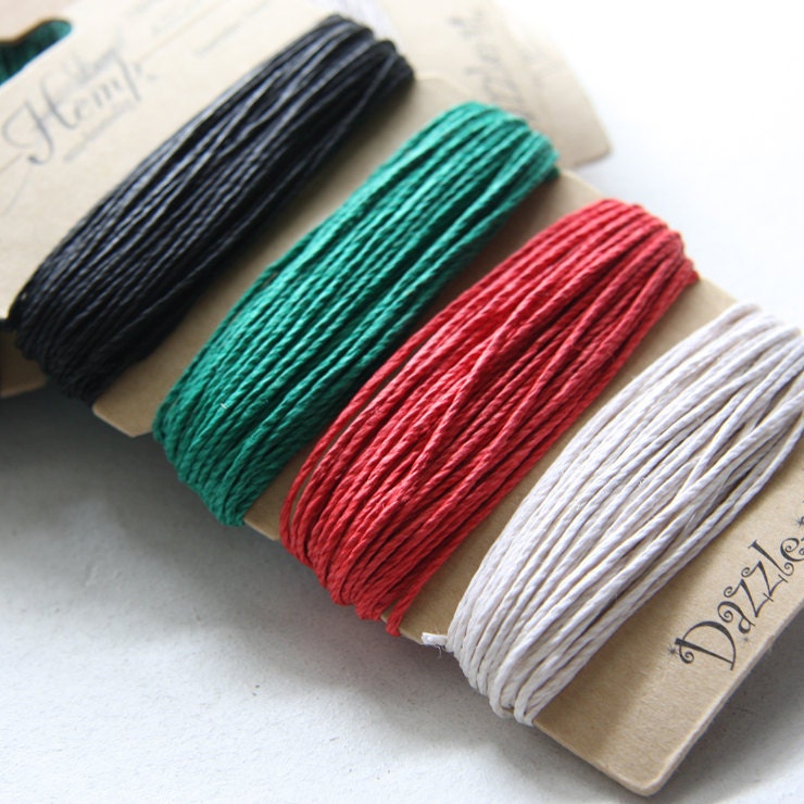 1 Package of Primary Colors Hemp -  4 colors of  29.9 feet -  1mm -20lb (101102)