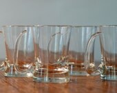 Vintage Modern Set of 4 Glass Mugs