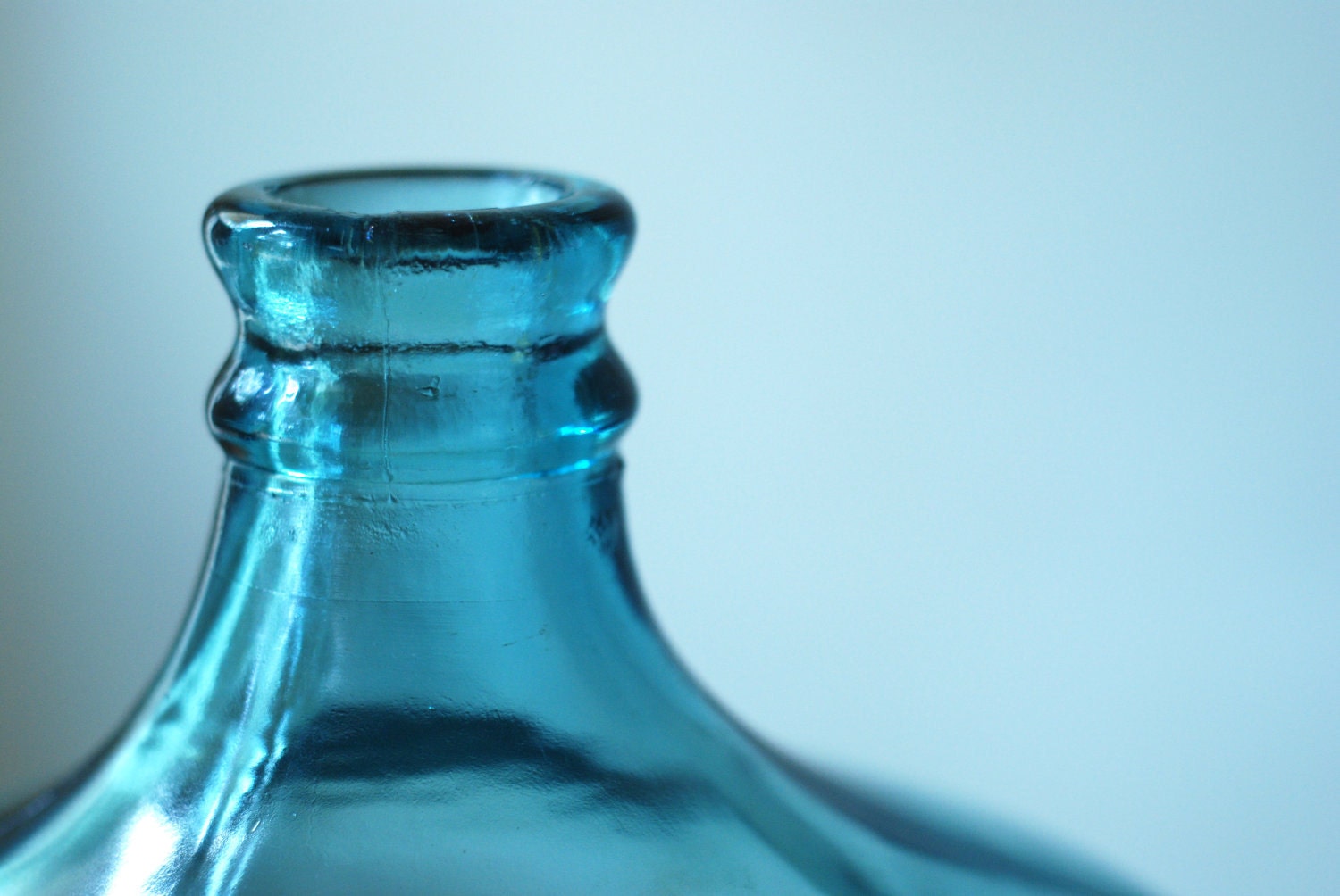 Vintage Large Blue Glass Jug Bottle