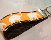 Wrist Key Chain / Key Fob / Fabric Keychain  / Jungle Safari / Elephant Giraffe Print