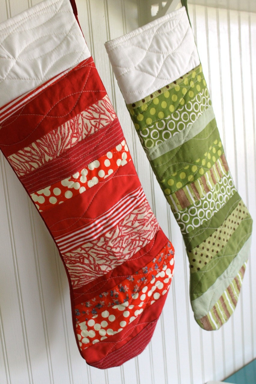 Modern Red Christmas Stocking