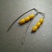 Niobium Earrings - Mustard Yellow Glass Beads - Hypoallergenic - Simple Modern Minimal Beaded Earrings