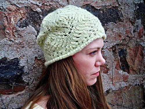 PDF Knitting Pattern / Slouchee One Skein Lace Hat