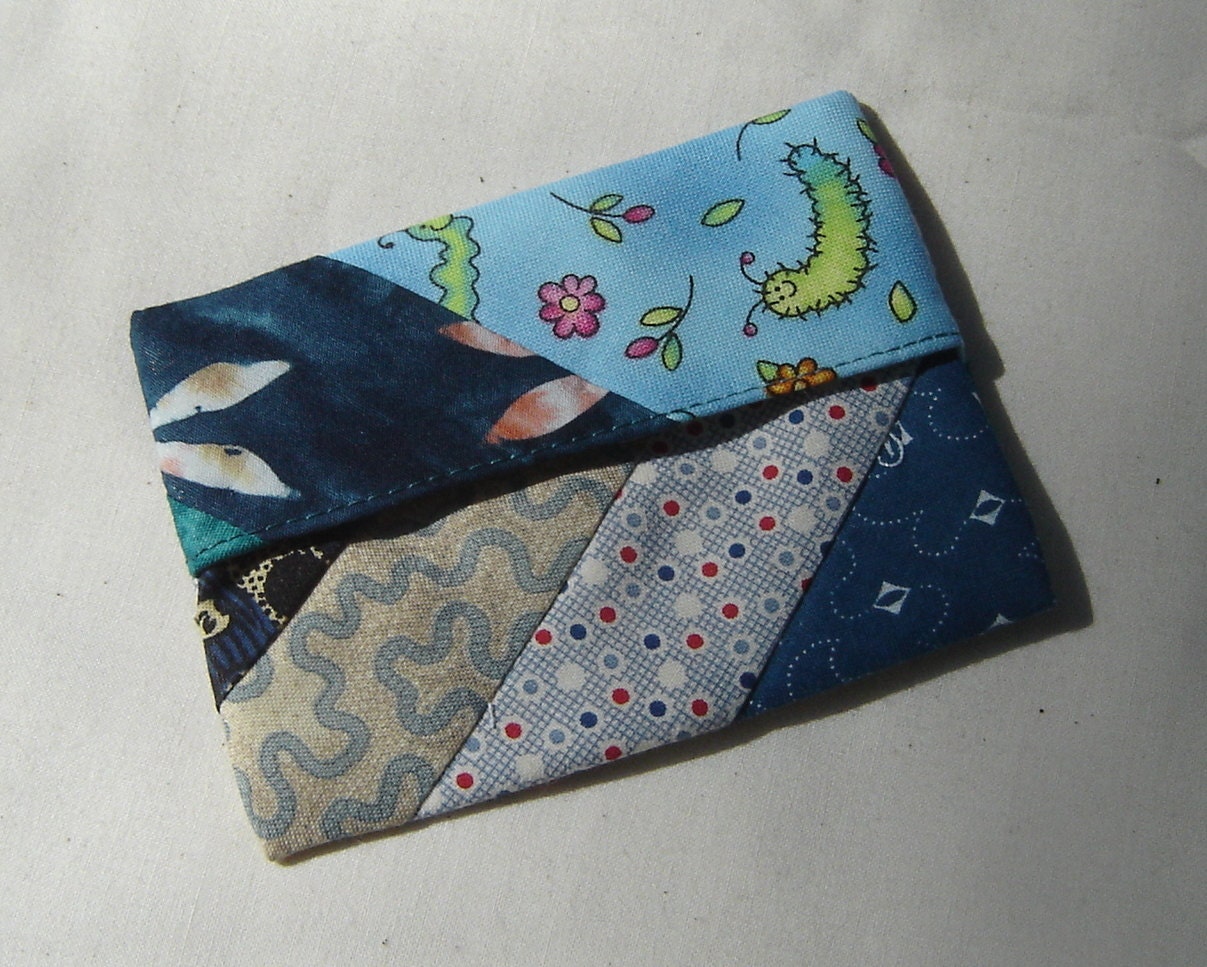 Scrappy Lined MINI FlipFlap Sack--Blue Snack Bag