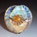 SUNSHINE BEACH -- Lampwork Focal Bead - Aqua Tan Sand Sun shimmer Art Glass - Majestic Glass sra