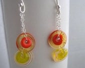 Orange, Amber and Yellow Amoeba Earrings