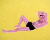 On the beach no.1 / postcard / yellow