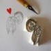 Custom / double face / handcarved rubber stamp