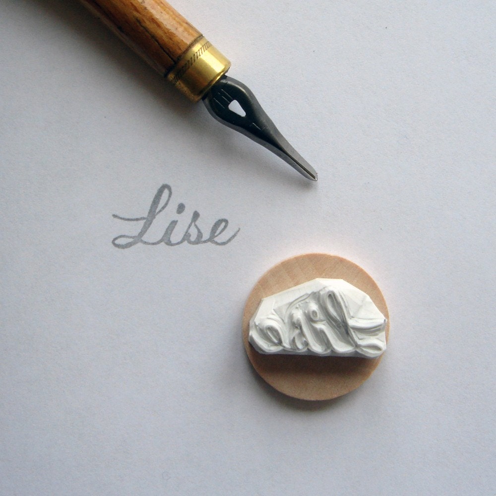 Custom / name / handcarved rubber stamp