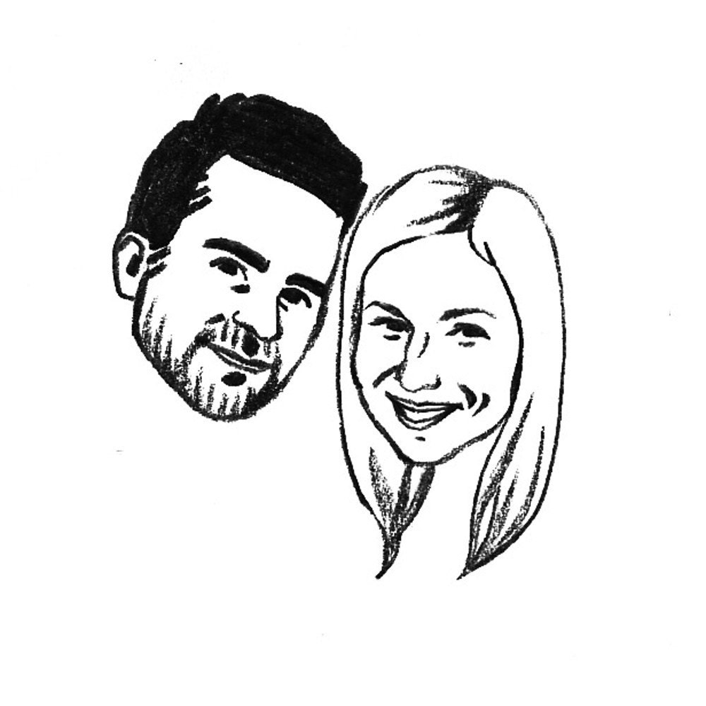 Custom / couple portrait / handcarved rubber stamp