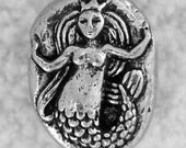 Green Girl Studios Mermaid Pebble Pewter Bead