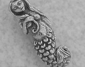 Green Girl Studios Pewter Mermaid Siren Button