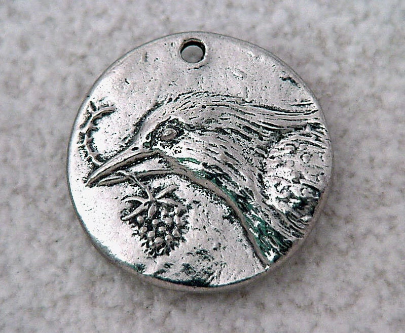 Green Girl Studios Bird Hope Coin Pewter Pendant