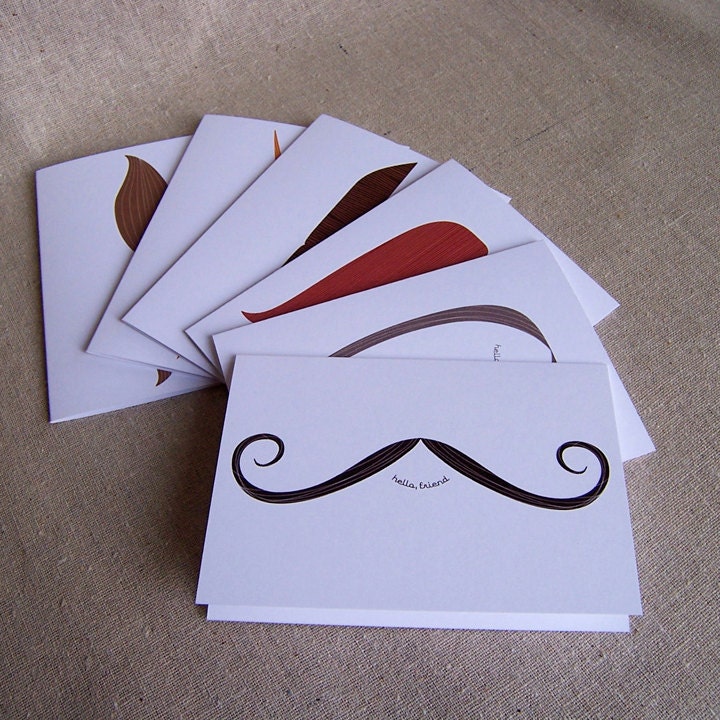 Moustache Notes - Set of 6