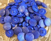 50 Royal Blue 1/2 inch Shank Buttons with wavy pattern