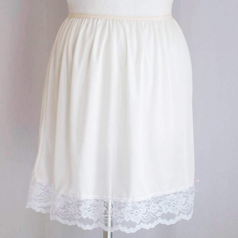 small white lace slip