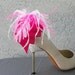 Bridal Formal Sexy Shoe Clips Hot Pink And White Bow And Feather More Colors Available