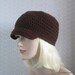 RESERVED FOR VICKI -- Brown Cadet Hat - Womens Crochet Military Cap - Fall Fashion Accessories