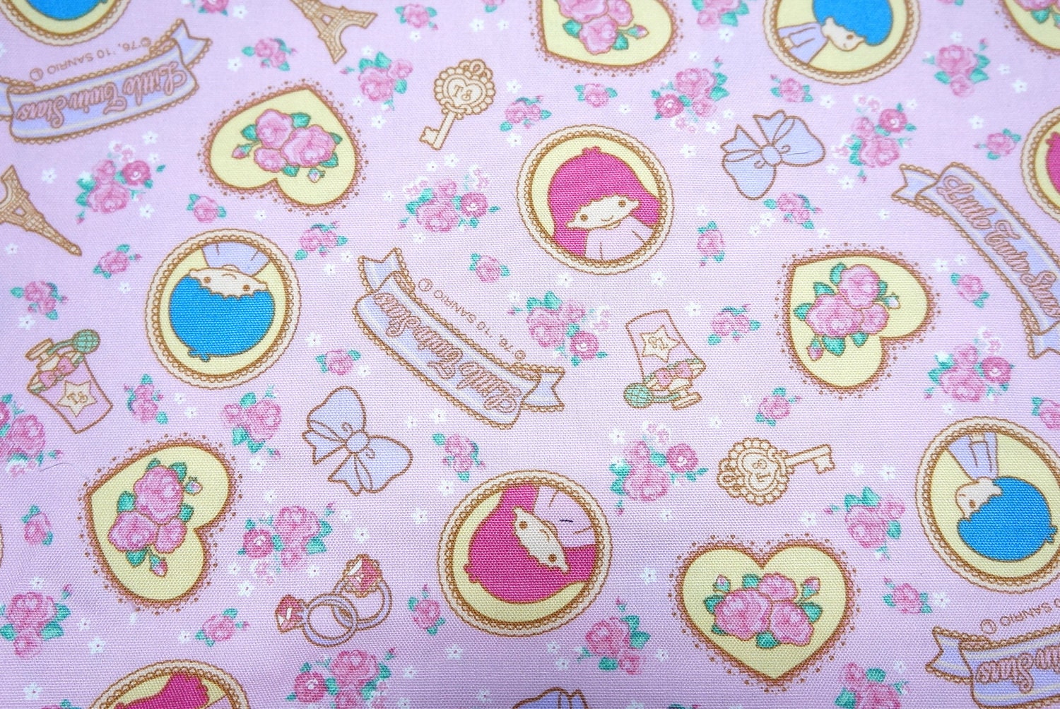 Sanrio Character Print Japanese fabric Twin Little star Kiki and lala
