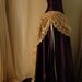 Custom made Antique cream and cadbury purple corset gown