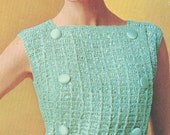 Vintage 1960s 2 Piece Dress with Half Belt Crochet Pattern PDF 6809