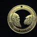 Charles Darwin - cut coin jewelry - 2009 - Great Britain - Chimpanzee