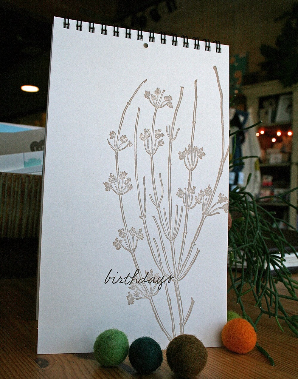 letterpress birthday calendar