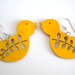 Yellow Wooden Bird Earrings