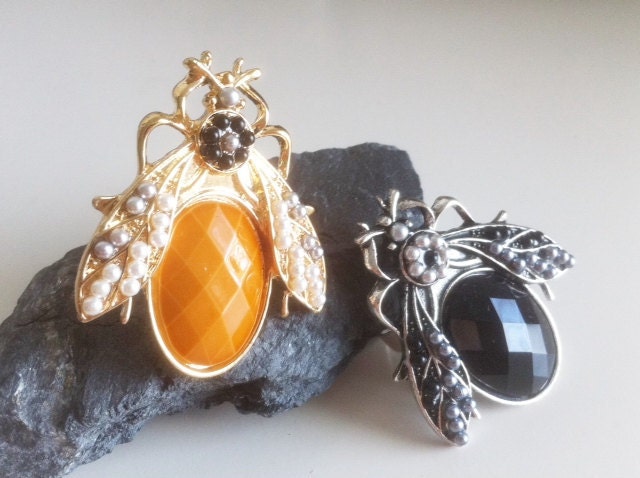 Cicada Ring - Gold and Burnt Orange