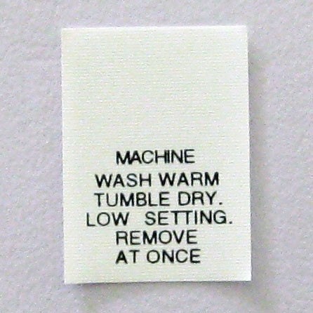 Machine Wash Warm Tumble Dry Clothing Care Tags (Package of 1,000) Number 11