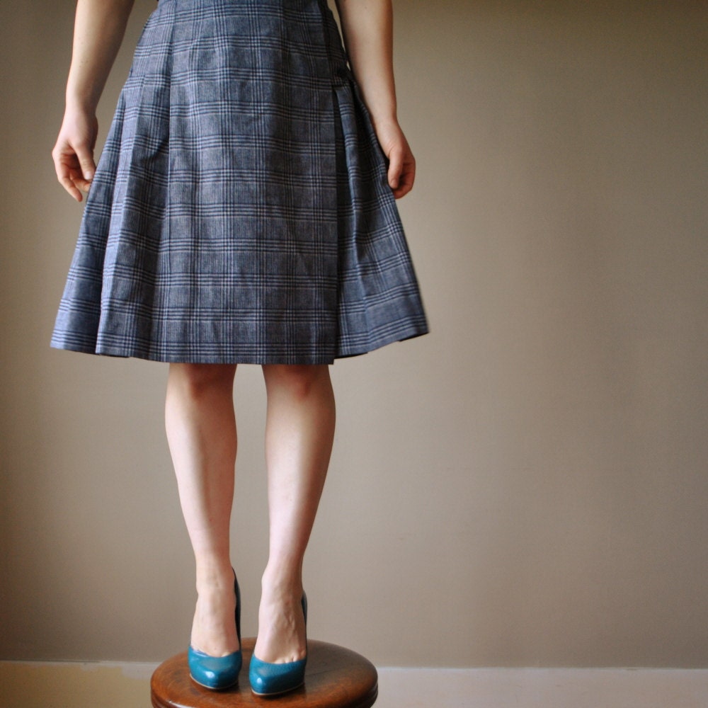 80s Gray Button Side Kilt