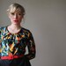 1970s Midnight Floral Dress, size small to medium