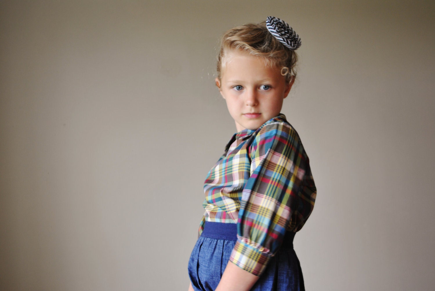 1960s Jewel plaid blouse, size 4/5