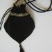 Victorian Bag Black with Gold Trim Gold Rhinestones Gold Satin Lining Black Velvet Evening Bag