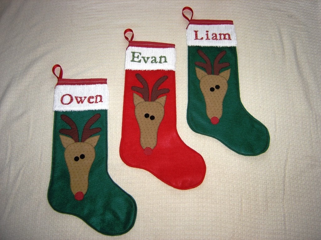 Felt Christmas Stocking - Reindeer - PDF PATTERN