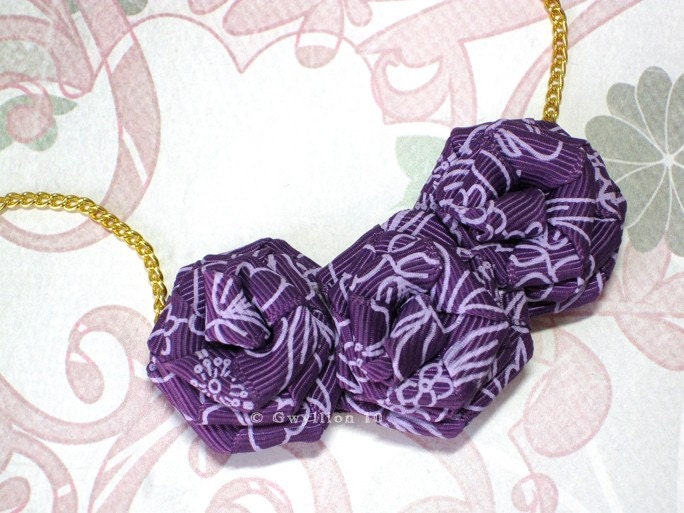 Purple Rose Necklace