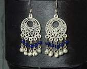 Blue Gypsy Bells Chandelier Earrings